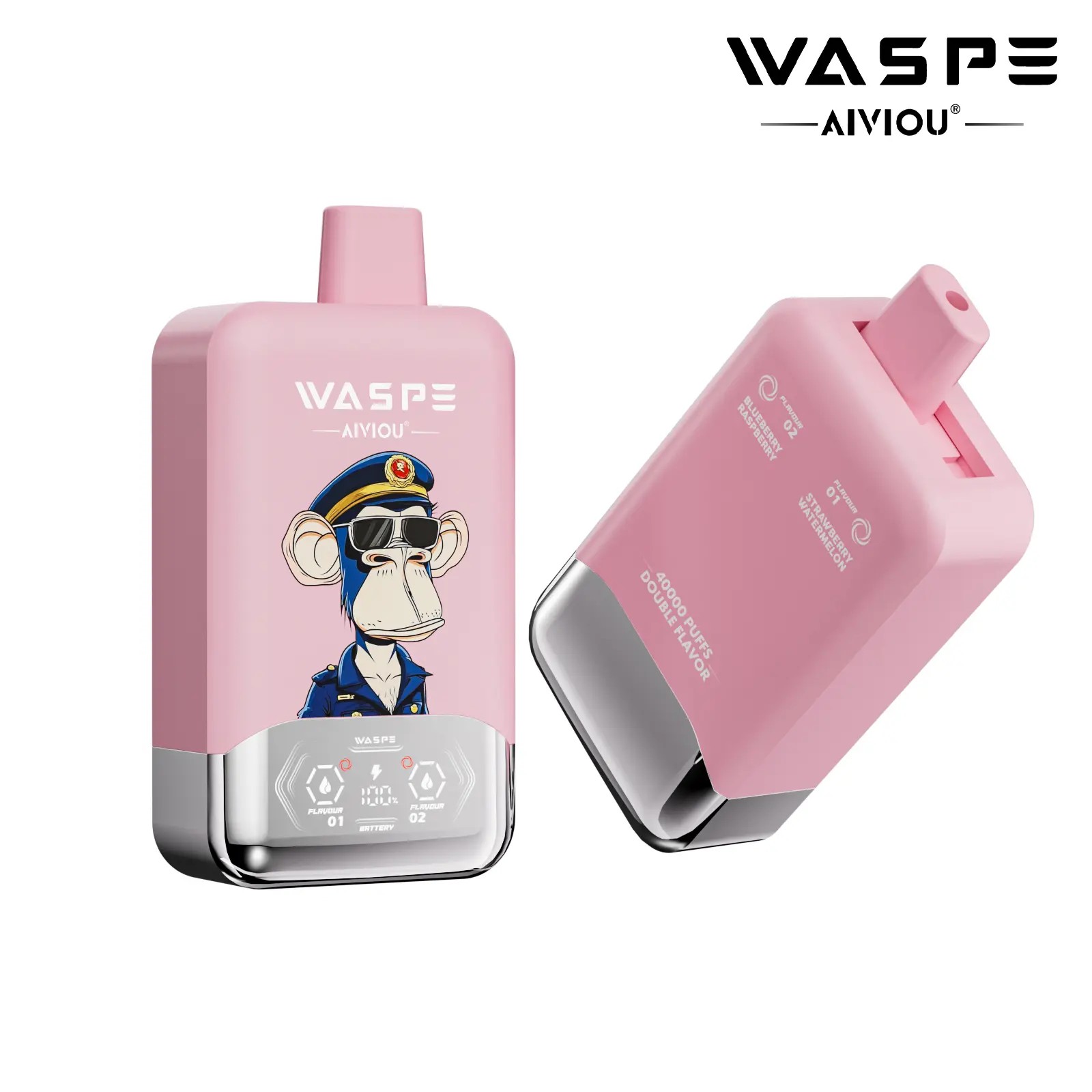 WASPE 40000 40K Puffs Vape Double Flavor Rechargeable Original E-Cigarette 