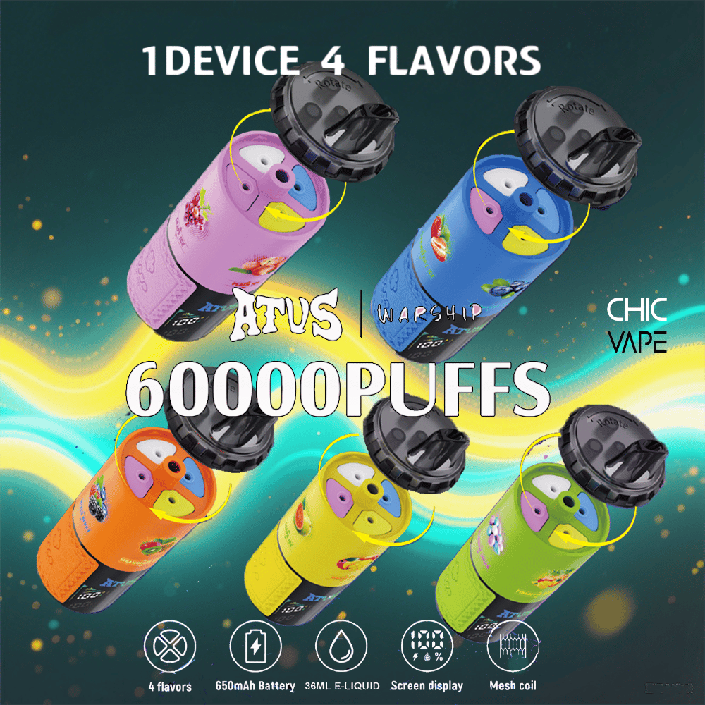ATVS 60K | 60000 Puffs & 4 Adjustable flavors & Screen Display - ChicVape ATVS 60K | 60000 Puffs & 4 Adjustable flavors & Screen Display - ChicVape