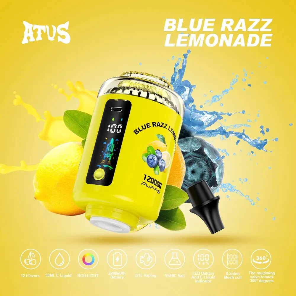 ATVS 120K | 120000 Puffs & LED Indicators & Adjustable Airflow & 360  Rotating Valve - ChicVape