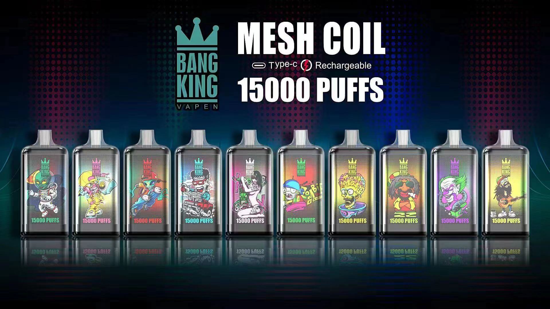 Bang King 15000 Puffs 0 2 3 5 Nicotine Rechargeable Disposable Pod 