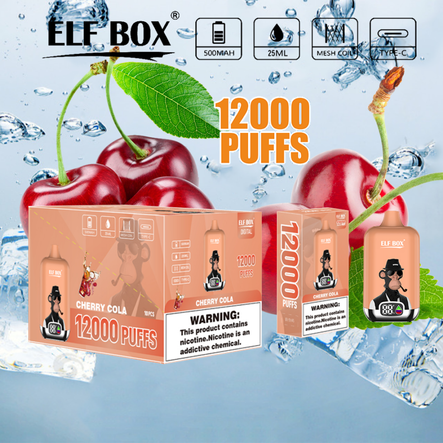 ELF caja digital 12000 bocanadas Vape original E Cigarrillo