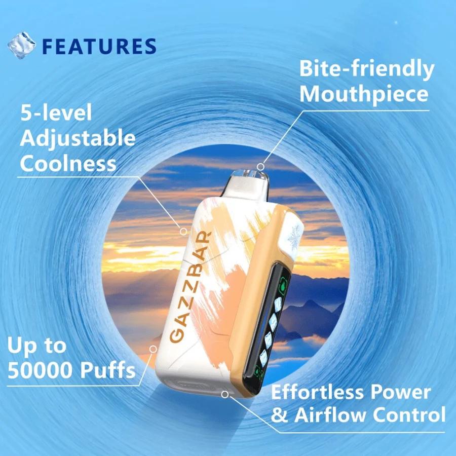 Gazzbar Ice God 50000 50K Puffs Vape Adjustable Ice Level Original E-Cigarette - Image 2