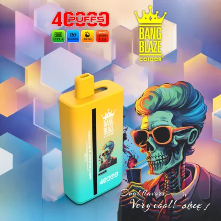 Bang Blaze 40000 Puffs Vape offre due gusti, un e-liquid da 40 ml e una batteria da 650 mAh: perfetto per uno svapo duraturo e saporito con prestazioni fluide della doppia bobina a rete.