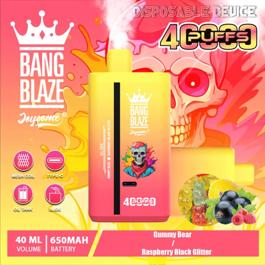 Bang Blaze 40000 Puffs Vape offers dual flavors, 40mL e-liquid, and a 650mAh battery—perfect for long-lasting, flavorful vaping with smooth dual mesh coil performance.