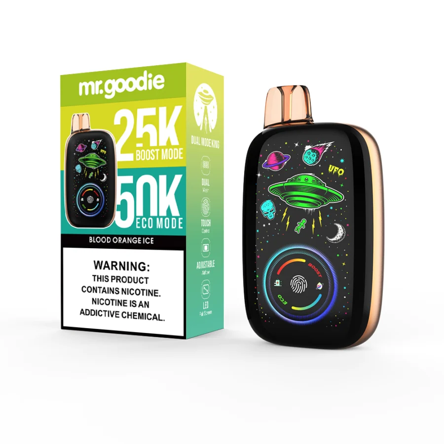 The Mr.Goodie Dual Mode King 50000 Puffs Vape offers dual modes, touch control, 1000mAh battery, 40mL capacity, dual mesh coil, and 10 rich flavors—perfect for smooth, powerful, and customizable vaping anytime, anywhere.