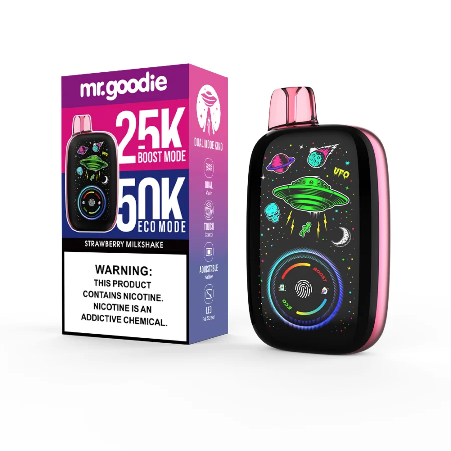The Mr.Goodie Dual Mode King 50000 Puffs Vape offers dual modes, touch control, 1000mAh battery, 40mL capacity, dual mesh coil, and 10 rich flavors—perfect for smooth, powerful, and customizable vaping anytime, anywhere.