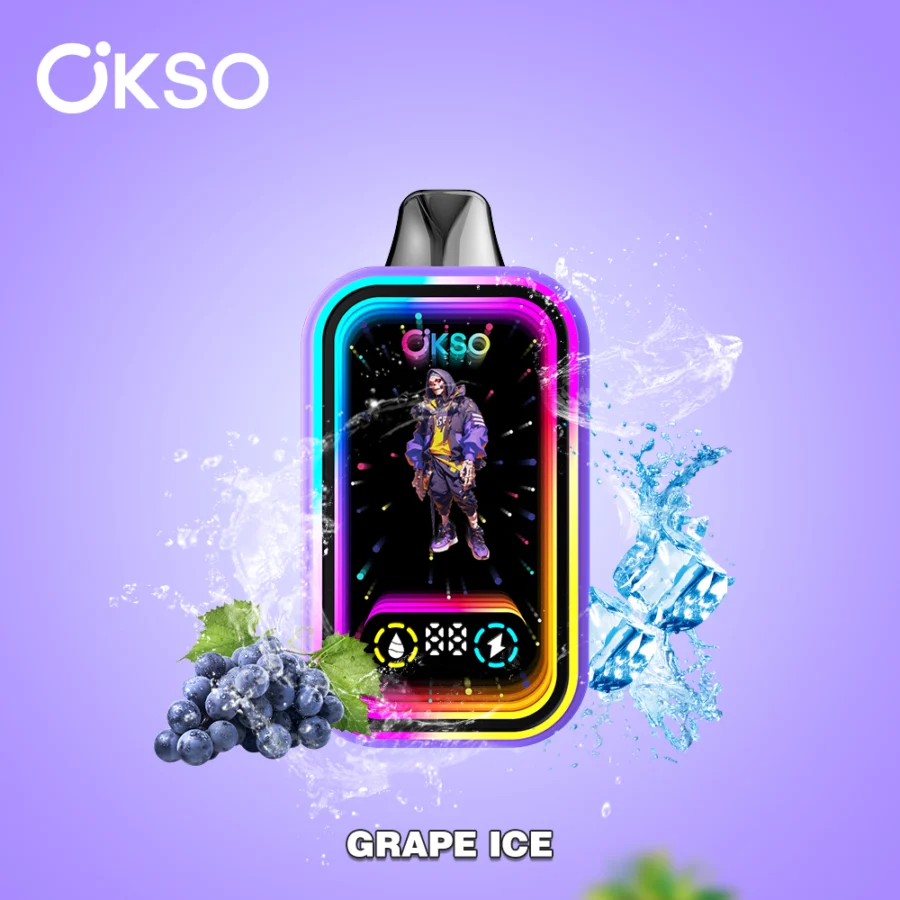 Lo svapo OKSO Magic Mirror da 50.000 tiri offre 50.000 tiri, doppia bobina a rete, luci RGB, schermo LED, blocco bambini e 10 aromi in un design elegante e ricaricabile con ricarica Type-C.