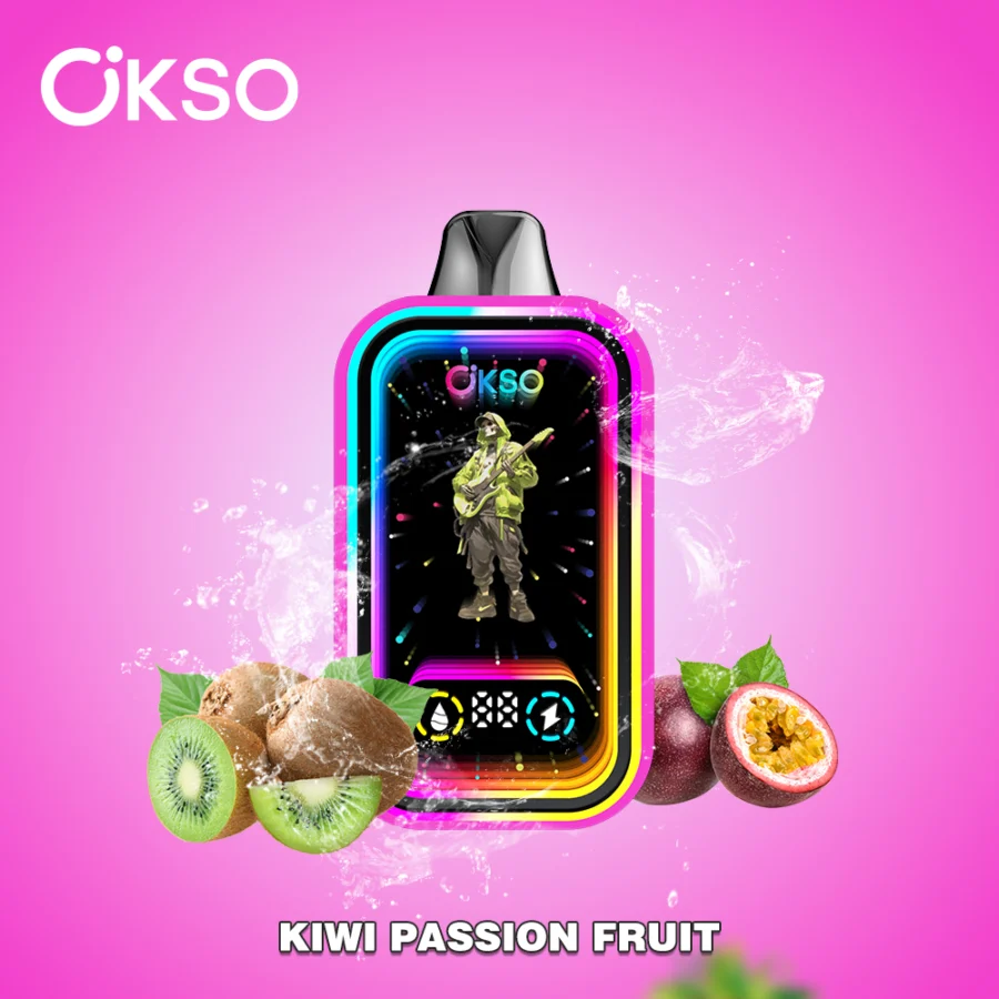Lo svapo OKSO Magic Mirror da 50.000 tiri offre 50.000 tiri, doppia bobina a rete, luci RGB, schermo LED, blocco bambini e 10 aromi in un design elegante e ricaricabile con ricarica Type-C.