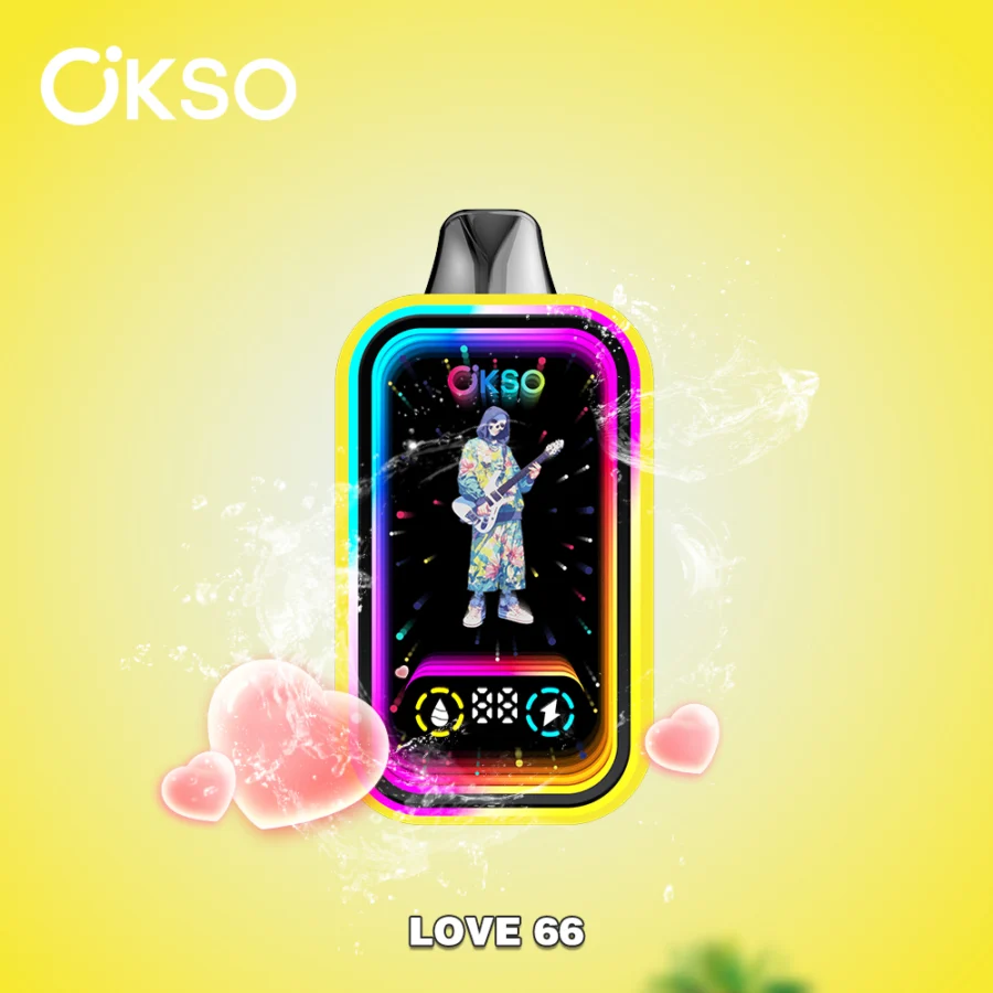 The OKSO Magic Mirror 50K puffs Vape offers 50,000 puffs, dual mesh coil, RGB lights, LED screen, child lock, and 10 flavors in a stylish, rechargeable design with Type-C charging