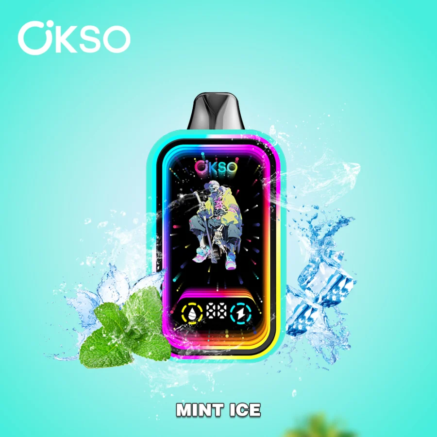 Lo svapo OKSO Magic Mirror da 50.000 tiri offre 50.000 tiri, doppia bobina a rete, luci RGB, schermo LED, blocco bambini e 10 aromi in un design elegante e ricaricabile con ricarica Type-C.