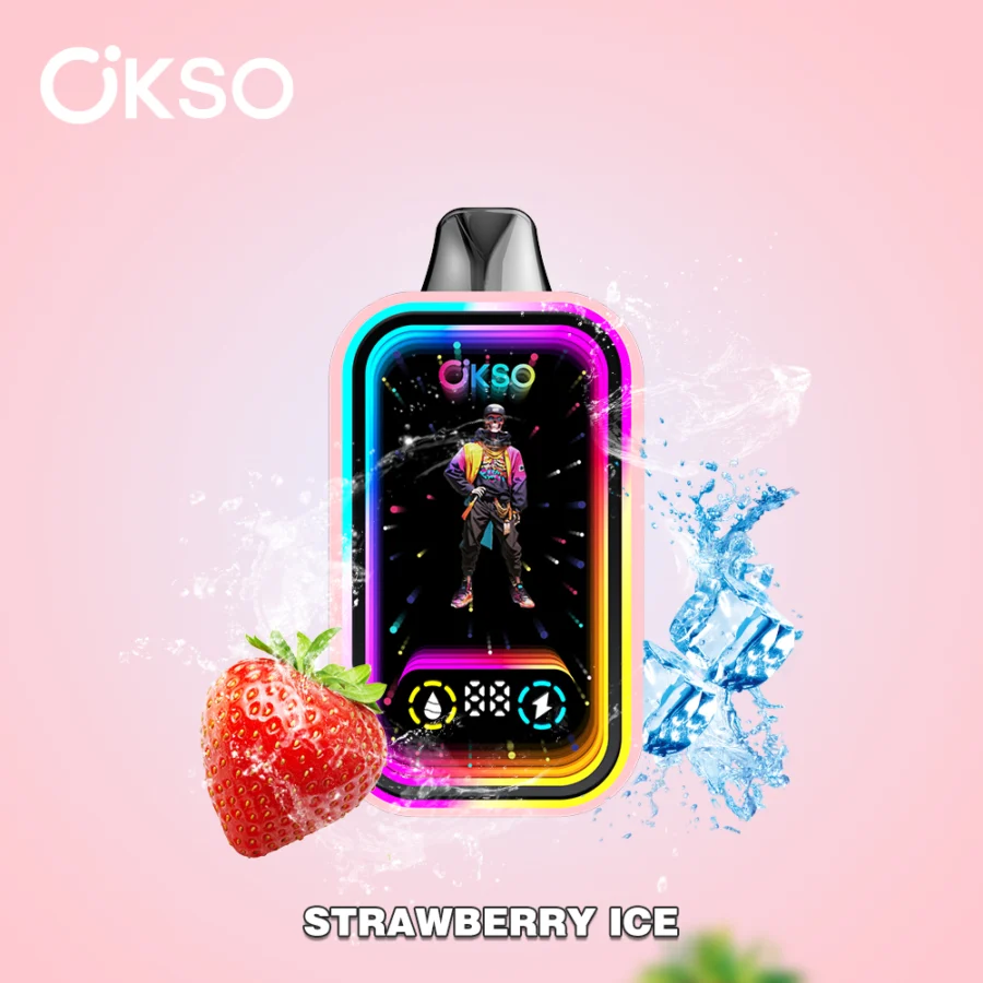 The OKSO Magic Mirror 50K puffs Vape offers 50,000 puffs, dual mesh coil, RGB lights, LED screen, child lock, and 10 flavors in a stylish, rechargeable design with Type-C charging