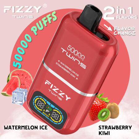 El vaporizador Fizzy Twins 50K Puffs ofrece dos sabores, 50 ml de capacidad y hasta 50 000 caladas. Con nicotina 2%/5%, resistencias de malla doble y carga tipo C, ofrece sesiones de vapeo duraderas, sabrosas y potentes.