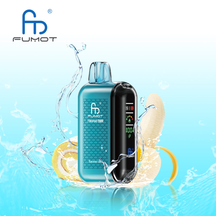 RandM Fumot Tornado 20K Puffs Vape offers 2%-5% nicotine, 20,000 puffs, 20mL e-liquid, dual mesh coil, smart screen, fast Type-C charging, and 39 flavors in a convenient 10-pack for lasting, flavorful vaping.