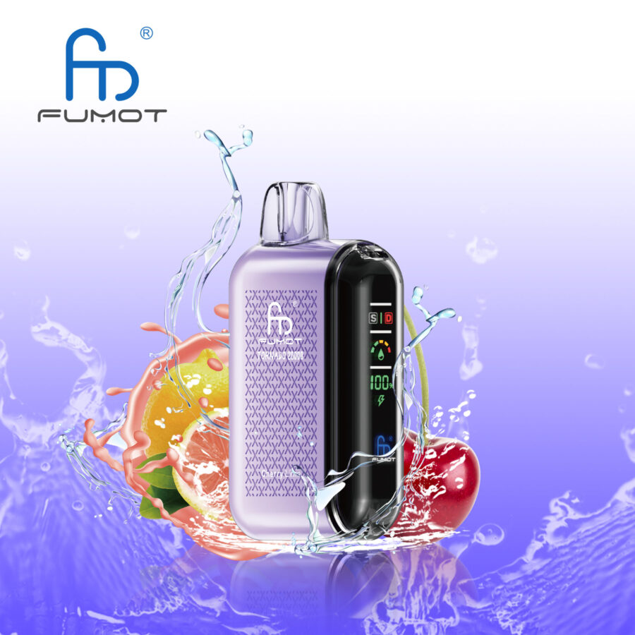 RandM Fumot Tornado 20K Puffs Vape offers 2%-5% nicotine, 20,000 puffs, 20mL e-liquid, dual mesh coil, smart screen, fast Type-C charging, and 39 flavors in a convenient 10-pack for lasting, flavorful vaping.