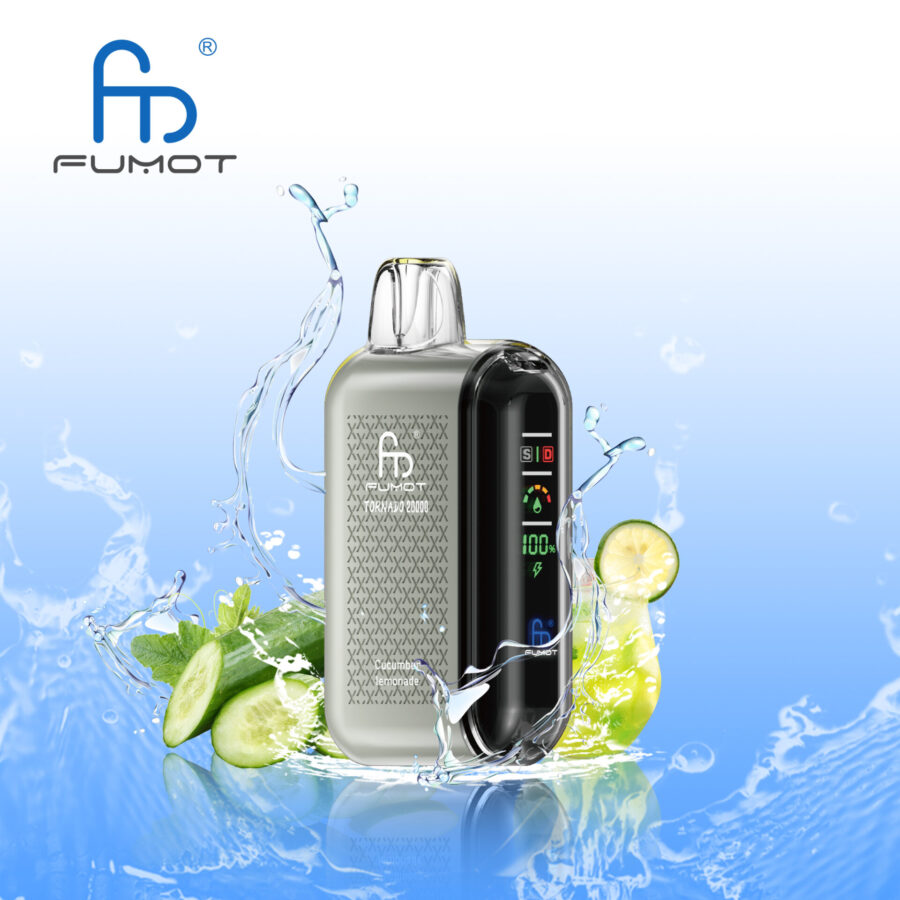 RandM Fumot Tornado 20K Puffs Vape offers 2%-5% nicotine, 20,000 puffs, 20mL e-liquid, dual mesh coil, smart screen, fast Type-C charging, and 39 flavors in a convenient 10-pack for lasting, flavorful vaping.
