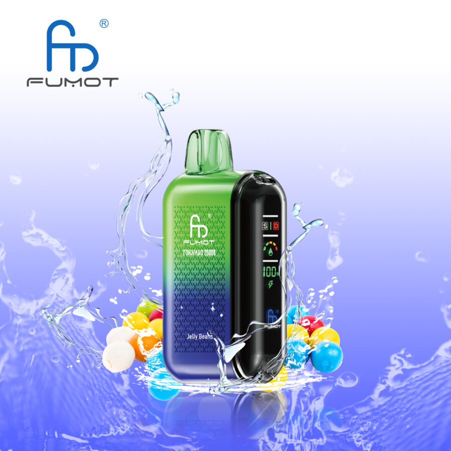 RandM Fumot Tornado 20K Puffs Vape offers 2%-5% nicotine, 20,000 puffs, 20mL e-liquid, dual mesh coil, smart screen, fast Type-C charging, and 39 flavors in a convenient 10-pack for lasting, flavorful vaping.