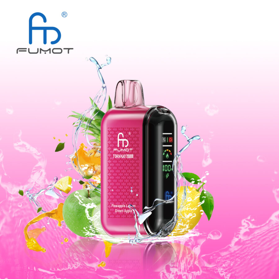 RandM Fumot Tornado 20K Puffs Vape offers 2%-5% nicotine, 20,000 puffs, 20mL e-liquid, dual mesh coil, smart screen, fast Type-C charging, and 39 flavors in a convenient 10-pack for lasting, flavorful vaping.