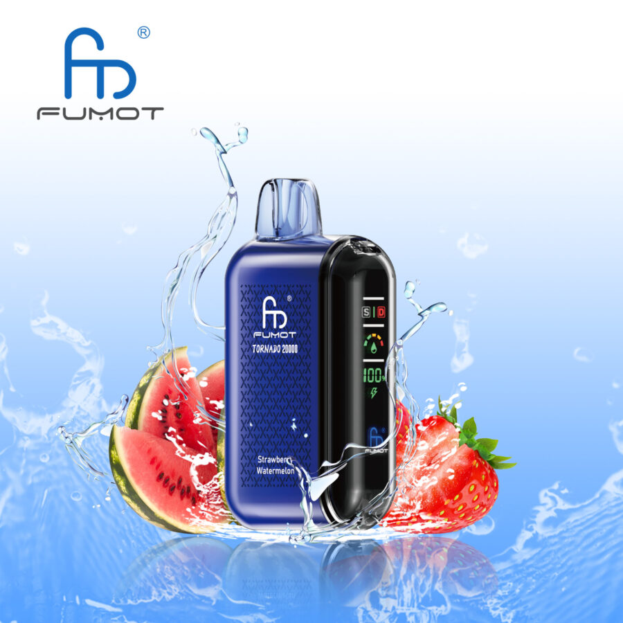 RandM Fumot Tornado 20K Puffs Vape offers 2%-5% nicotine, 20,000 puffs, 20mL e-liquid, dual mesh coil, smart screen, fast Type-C charging, and 39 flavors in a convenient 10-pack for lasting, flavorful vaping.
