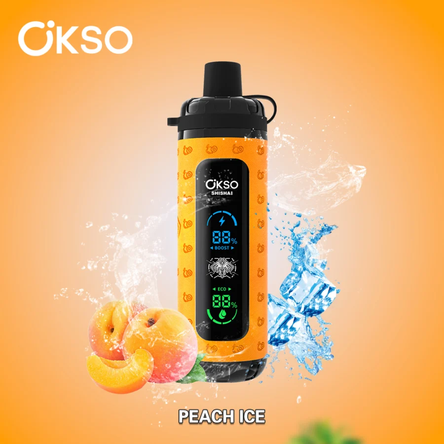 El vaporizador desechable OKSO Shisha Max 40K Puffs ofrece 40 000 bocanadas, 36 ml de líquido electrónico, bobina de malla, pantalla LED, carga tipo C, flujo de aire ajustable, control de potencia y 10 sabores en un diseño seguro para niños.