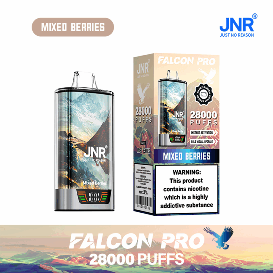 JNR FALCON PRO 28000: Long-Lasting Vaping with 28,000 Puffs, Dual Mesh Coil, and Smart Screen - Image 10