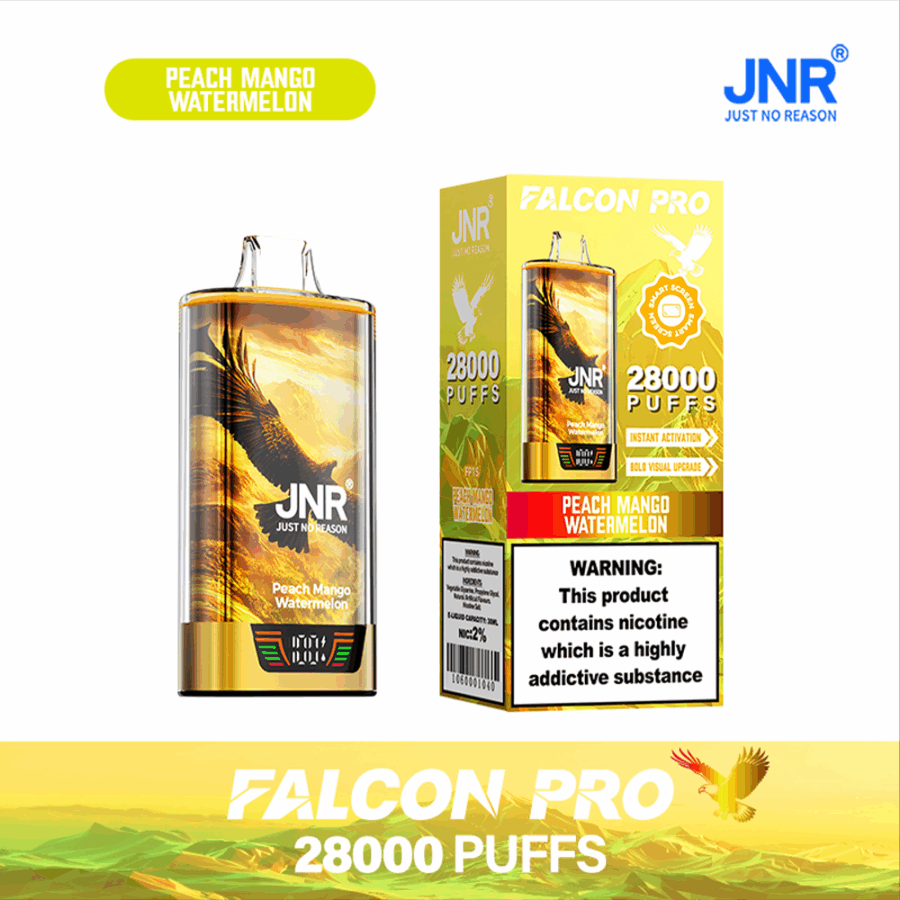 JNR FALCON PRO 28000: Long-Lasting Vaping with 28,000 Puffs, Dual Mesh Coil, and Smart Screen - Image 9