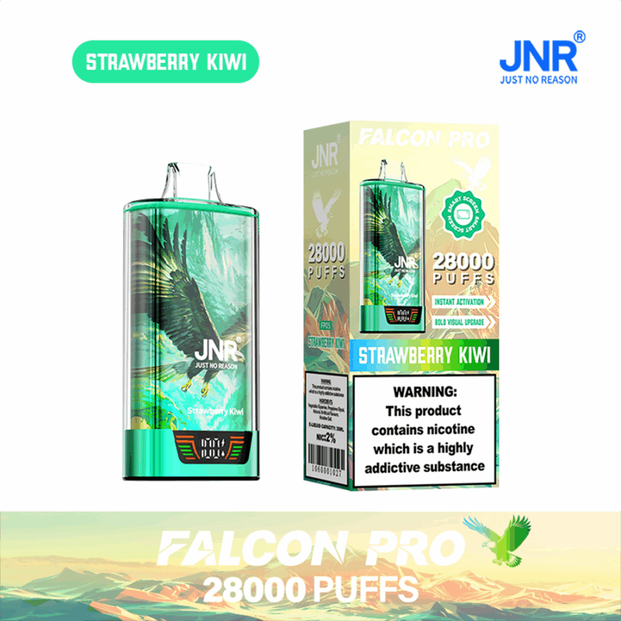 JNR FALCON PRO 28000: Long-Lasting Vaping with 28,000 Puffs, Dual Mesh Coil, and Smart Screen - Image 6