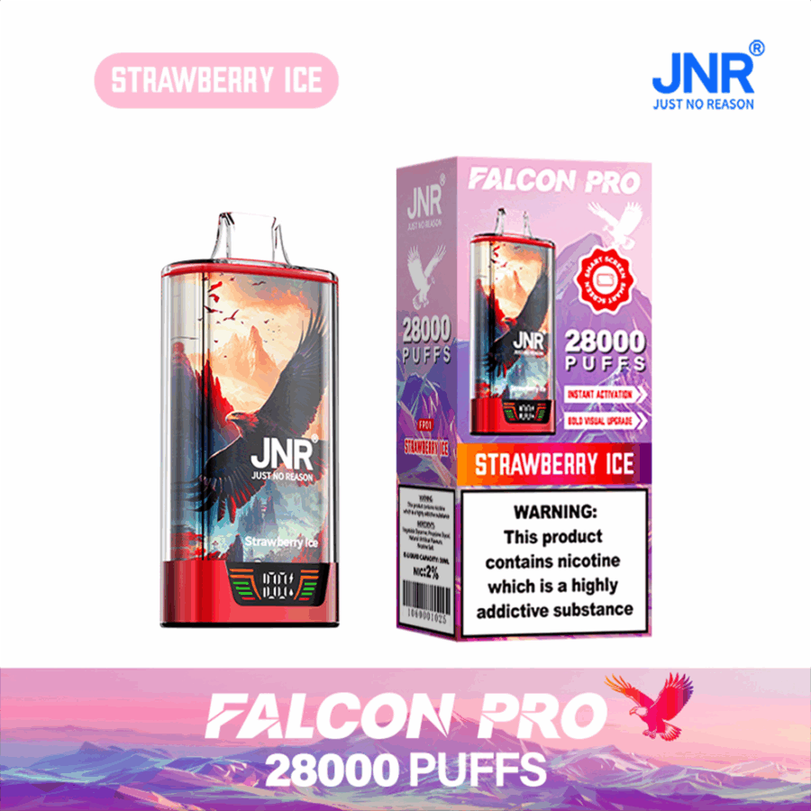 JNR FALCON PRO 28000: Long-Lasting Vaping with 28,000 Puffs, Dual Mesh Coil, and Smart Screen - Image 5