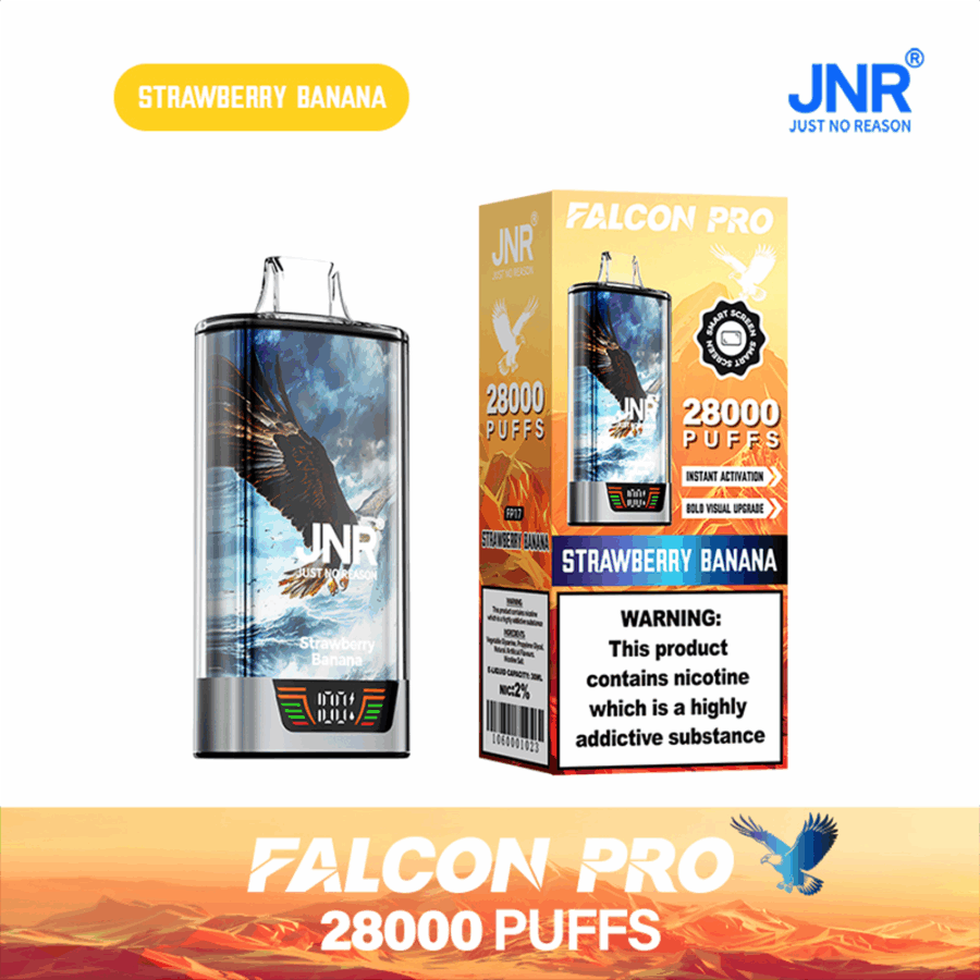 JNR FALCON PRO 28000: Long-Lasting Vaping with 28,000 Puffs, Dual Mesh Coil, and Smart Screen - Image 4