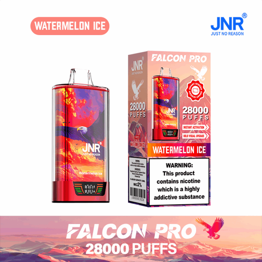 JNR FALCON PRO 28000: Long-Lasting Vaping with 28,000 Puffs, Dual Mesh Coil, and Smart Screen - Image 3