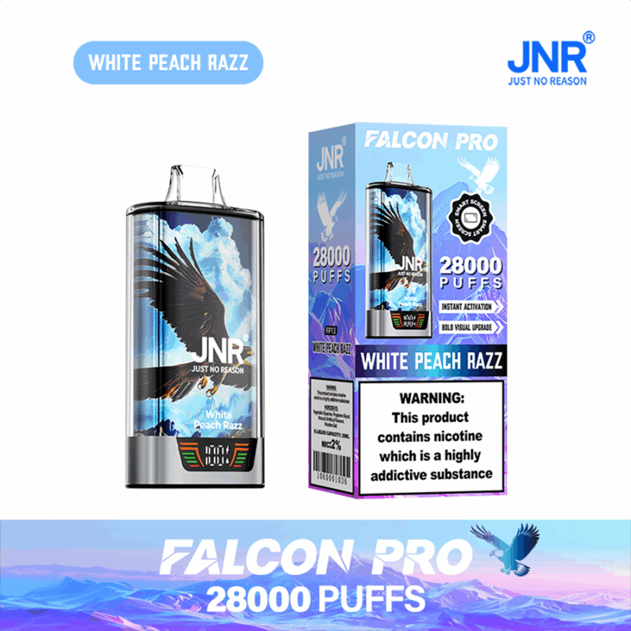 JNR FALCON PRO 28000: Long-Lasting Vaping with 28,000 Puffs, Dual Mesh Coil, and Smart Screen - Image 2